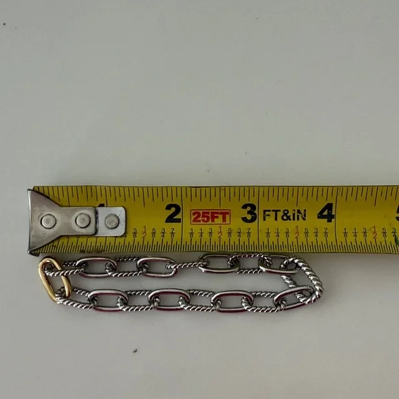 Elegant Silver and Gold Tone Chain Bracelet - Picture 8 of 10